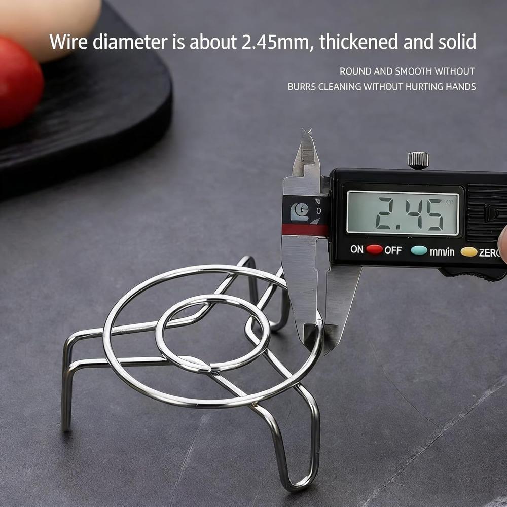 Ultra Mini Steaming Rack 2PCS Different Heights, Egg Steaming Rack Mini Stainless Steel Height Small Leg Rack, Small Cup Pot Holder