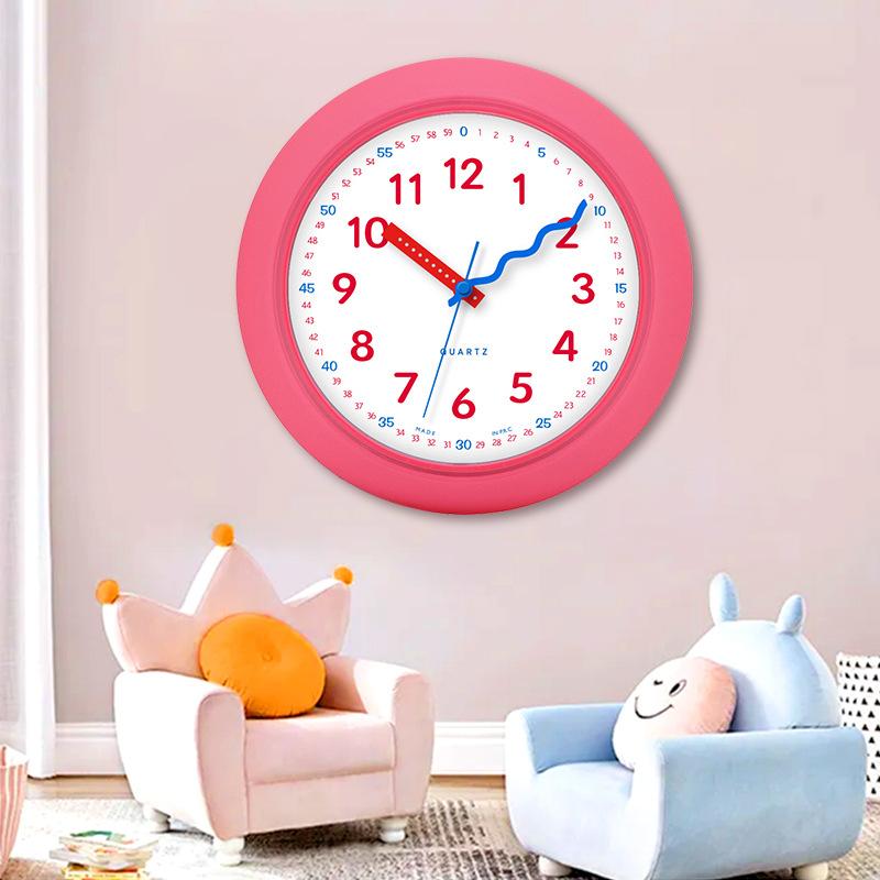 Bedroom Mute Clock Plastic Yellow Modern Wall Clock Creative Gift Children's Cute Living Room Home Decoration Desk Clock