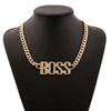 Fashionable Rhinestone Decorated Metal Letter Women Necklace For Fashion Enthusiasts