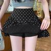 Women's High-Waist Polka Dot A-Line Cake Skirt – Summer 2025 Style, Fluffy & Short