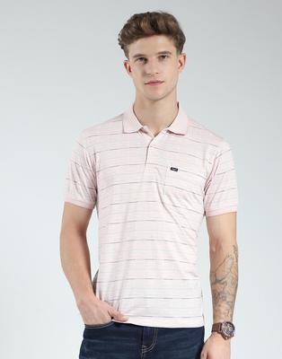Men's Regular Fit Striped Polo Half Sleeve T-Shirt