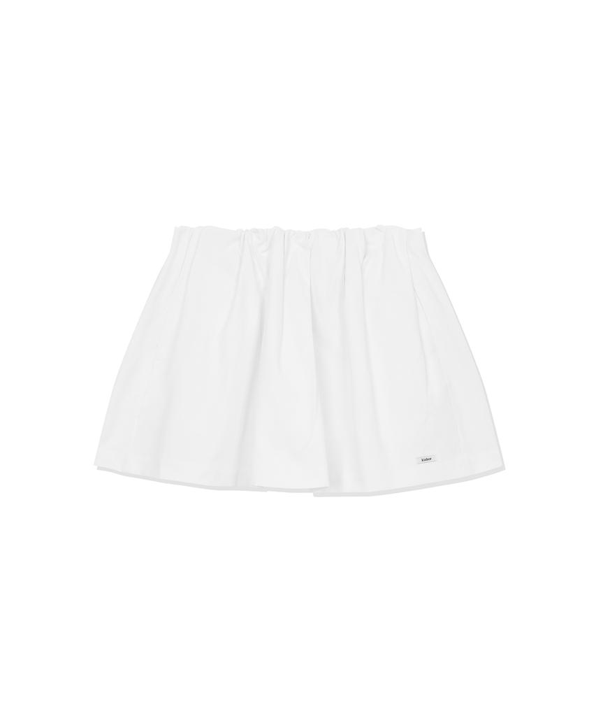 Kisyoleu Shirred Mini Skirt_White