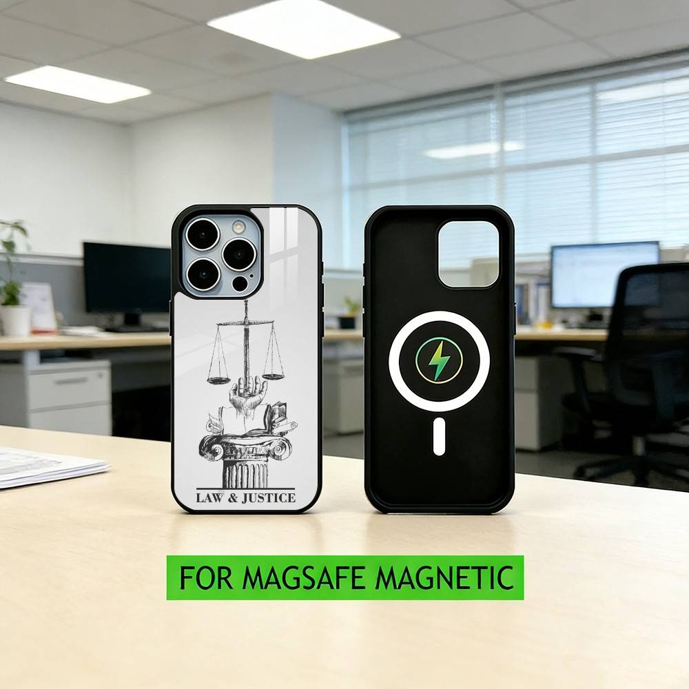 ART Law Lawyer Judge Justice Phone Case For iPhone17,16,15,14,13,12,11 Plus,Pro Magnetic with Magsafe Wireless Charging