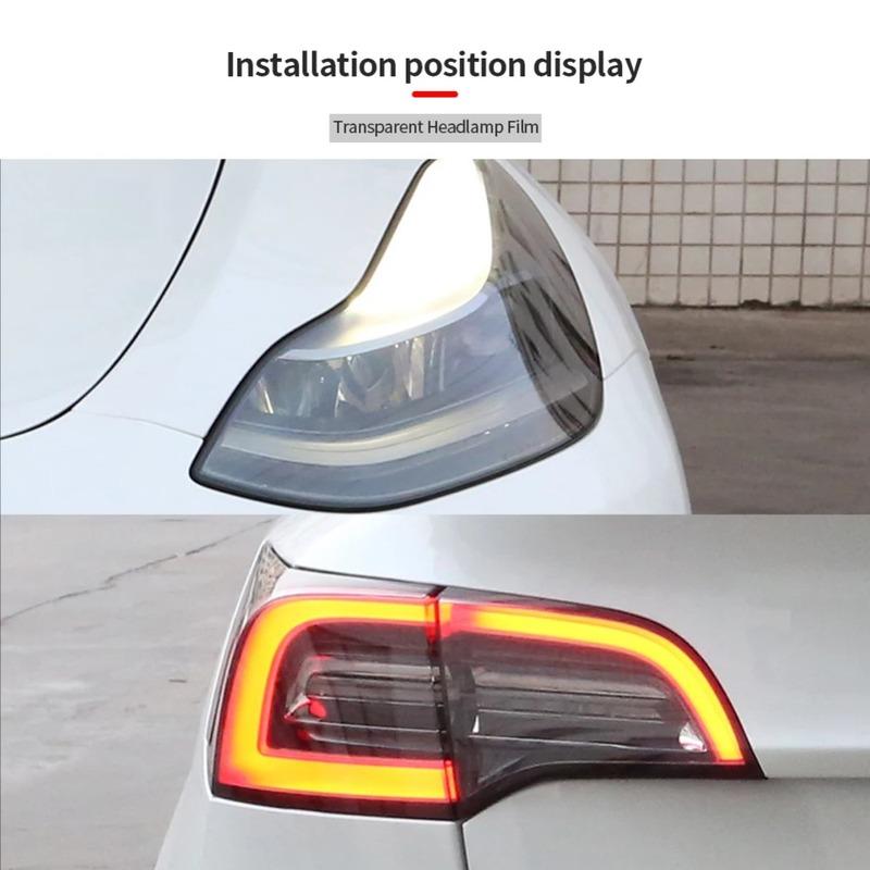 TPU Car Headlight Taillight Foglight Protective Film For Tesla Model Y 3 HD Anti-Scratch Lens Cover Durable Anti-Fingerprint
