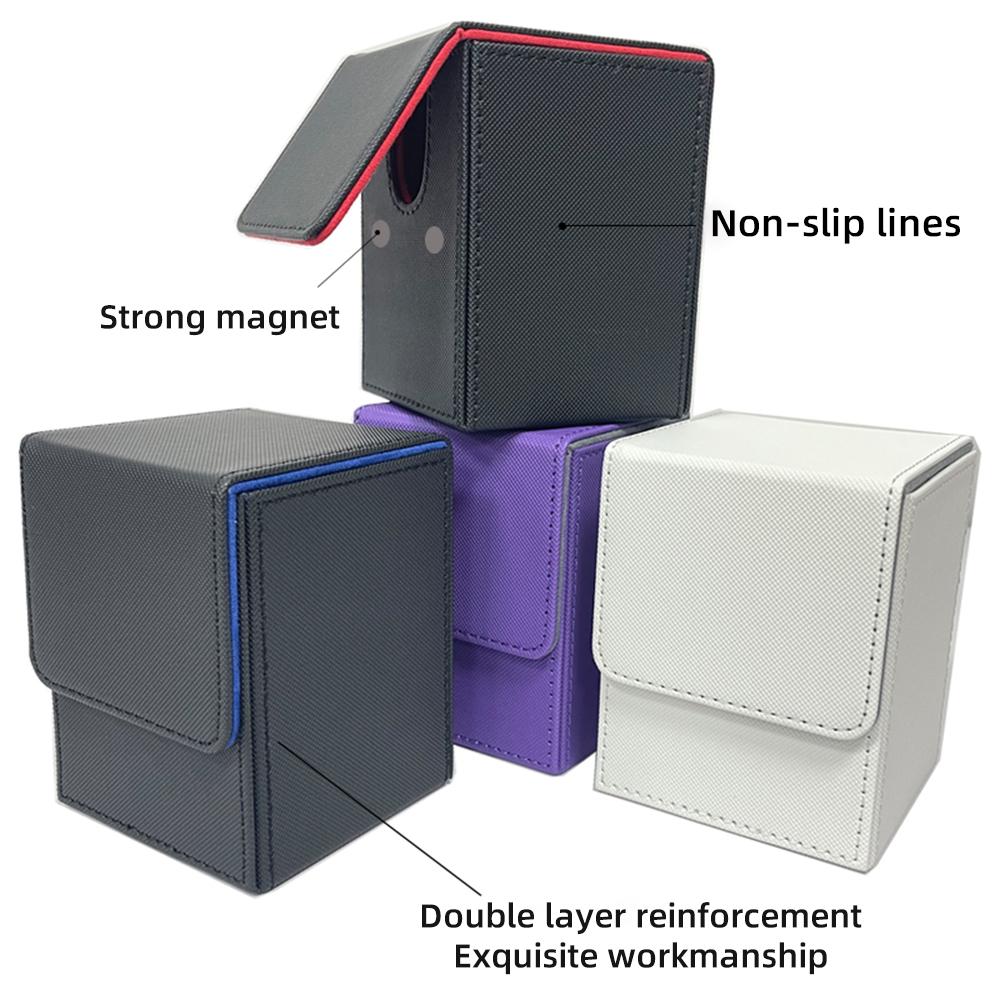 Torson High Quality PU Leather Trading Card Storage Box Hot Sale Hand Sewn TCG/CCG/LCG Game Deck Boxes for Card Deck Storage