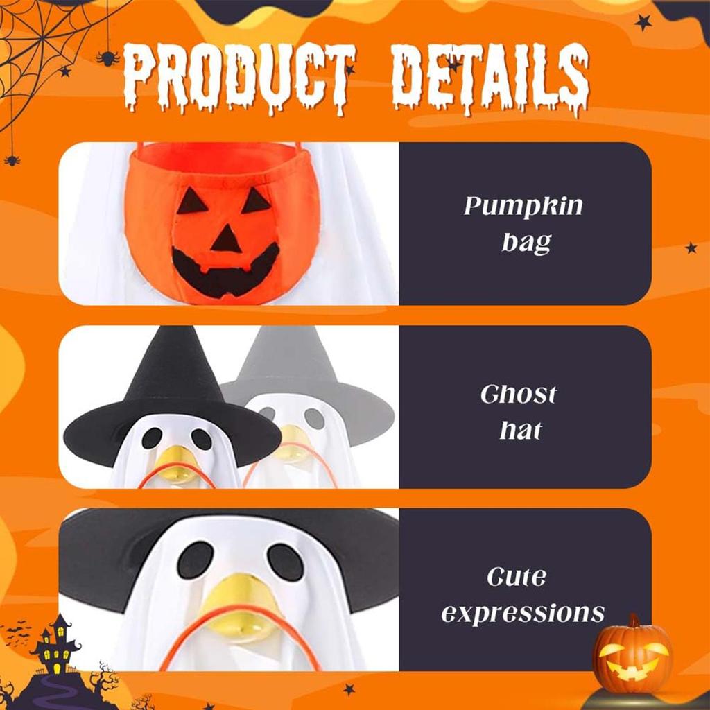 Porch Geese Halloween Outfit Lawn Geese Statue Ghost Clothing Yard Statue Clothing For Courtyard Garden Fall Season Homeowners