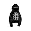 Y2K Street Style Graphic Embroidered Hoodie Dark Eye Patch Pullover Sweatshirt Teens Youth