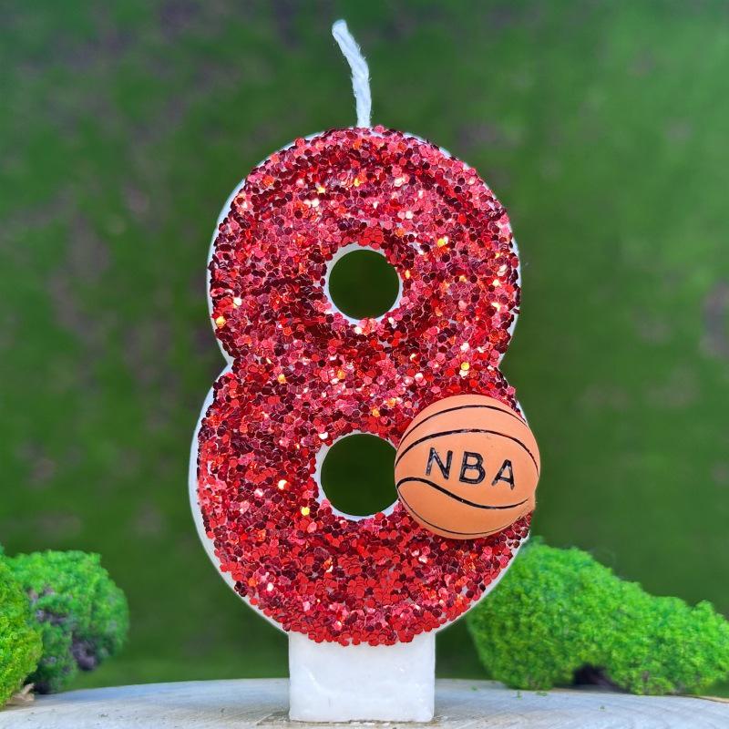 Basketball Number Birthday Cake Candles - Creative Digital Party Decorations