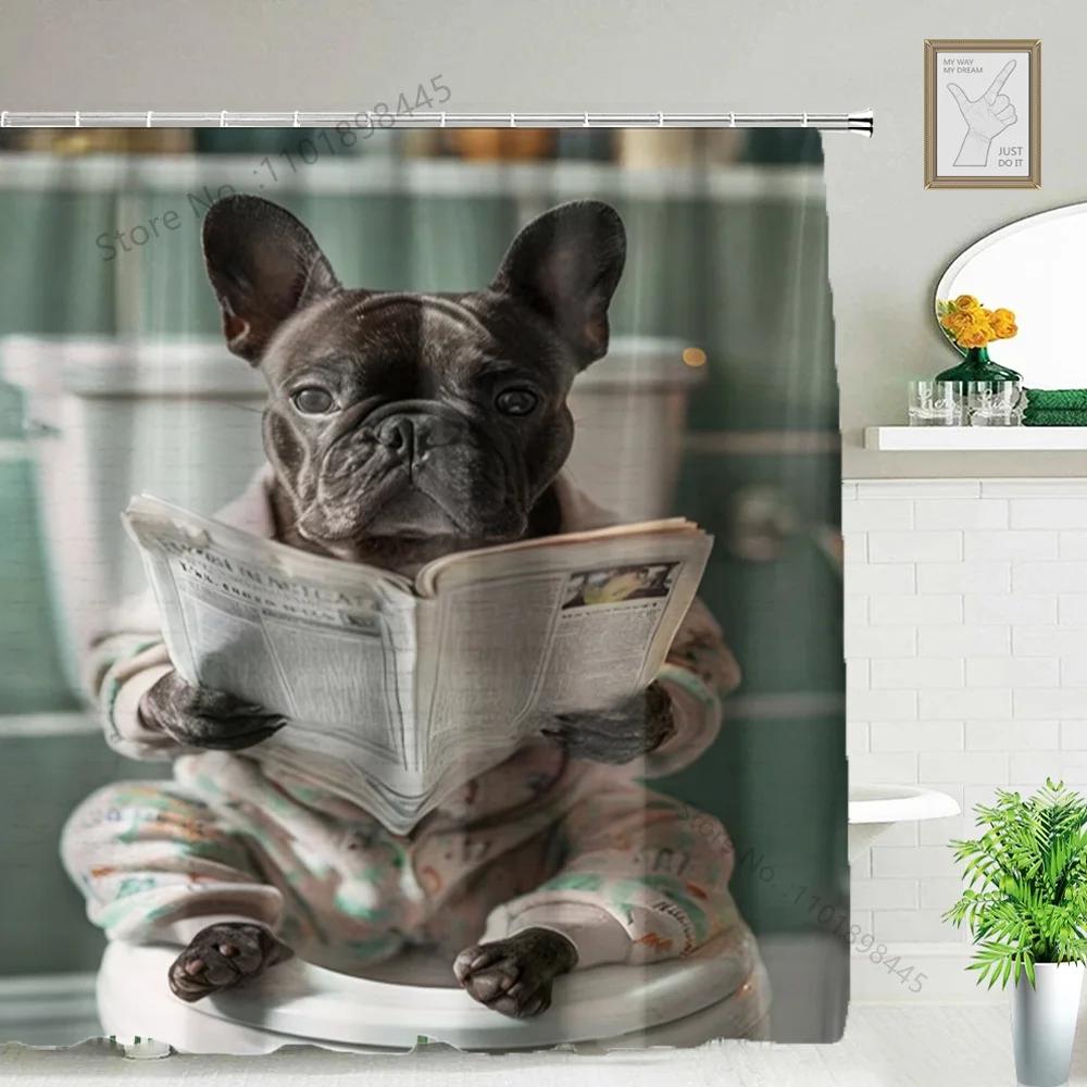 Lustiger Tier Duschvorhang Badewanne Yak Kuh Esel Dschungel Wildtiere Modern Minimalistisch Toilette Lesen Ziege Badezimmer Duschvorha