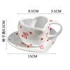 European Ceramic Coffee Mug and Saucer Hand-shaped Heart Cherry Breakfast Milk Mug English Afternoon Tea Flower Tea Coffee Cup
