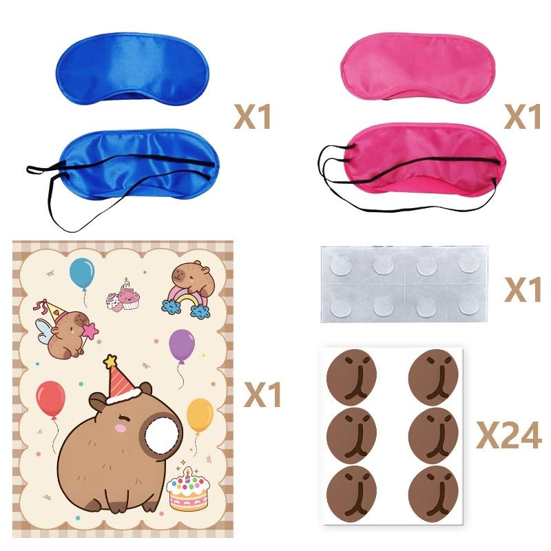 New Capybara Birthday Decoration Capybara Tableware Party Balloons Cups Plate Kit Banner Backdrop Cartoon Deco Supplies Set