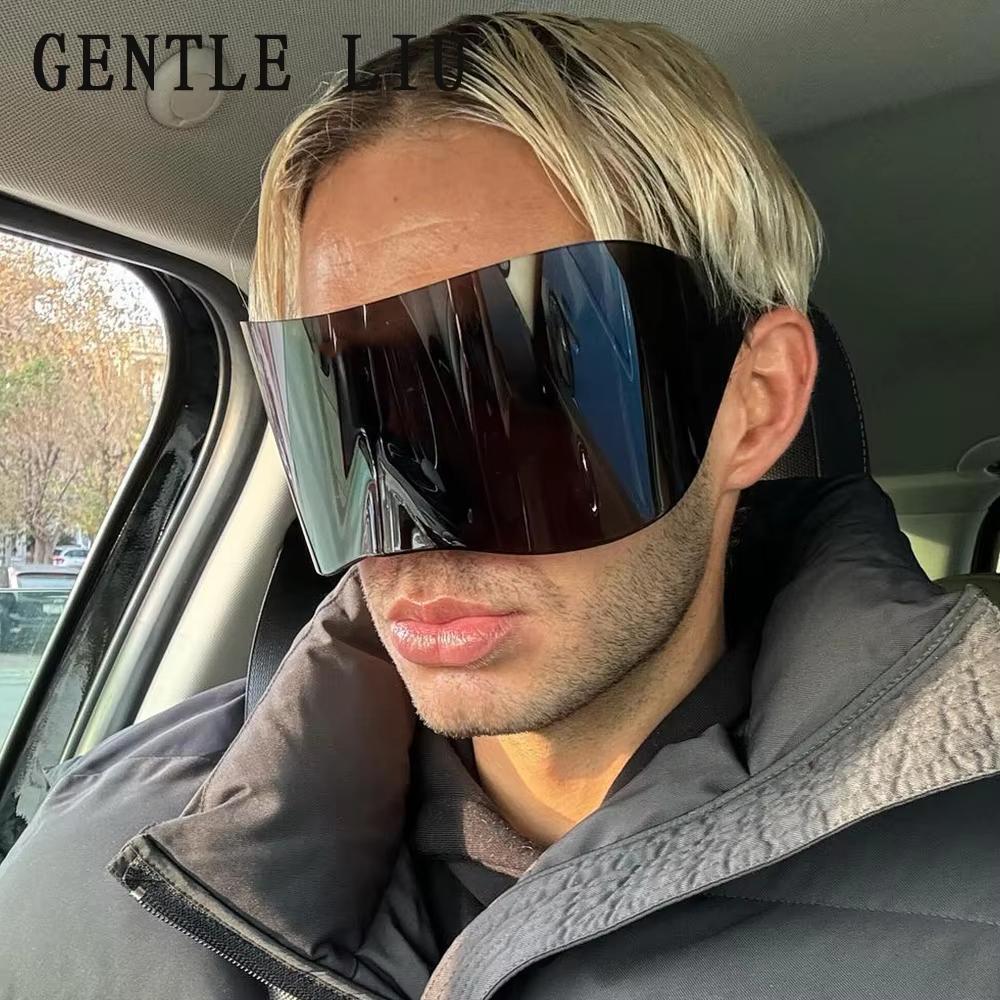 Y2k Retro Oversized Sunglasses Mask Women Punk Goggle Sports Sun Glasses For Men Women 2000's Brand Designer Shield Eyewear Sol 7