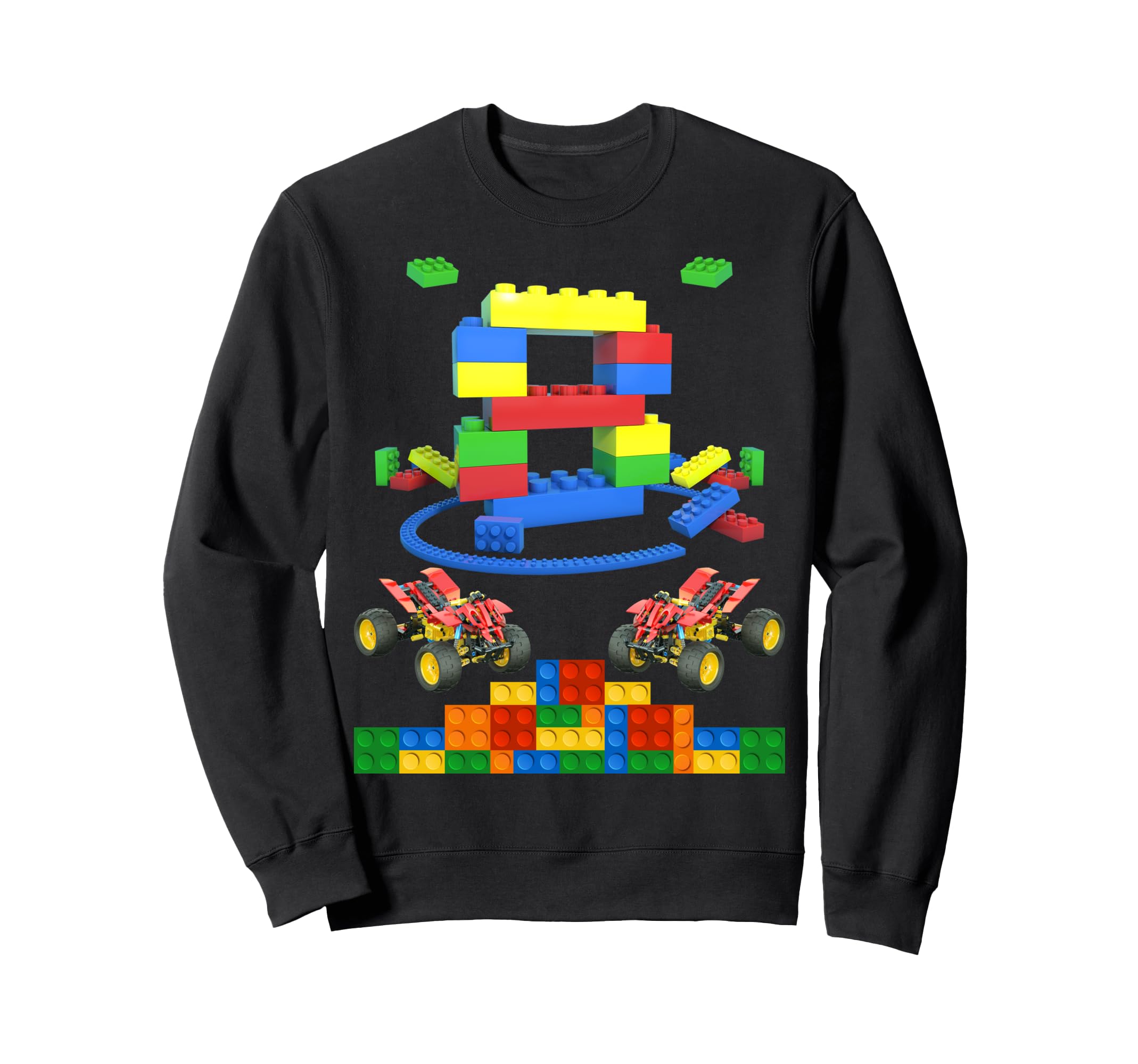 

8 Year Old Builder Boy Girl Gift Building Blocks Birthday Sweatshirt чёрный