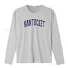Mens Nantucket Arched Dark Blue Text T Shirt vintage Washed Breathable graphic Slightly Soft Top For Everyday Wear Casual