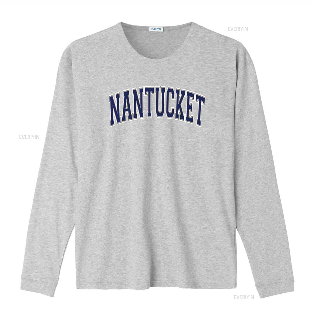 Mens Nantucket Arched Dark Blue Text T Shirt vintage Washed Breathable graphic Slightly Soft Top For Everyday Wear Casual