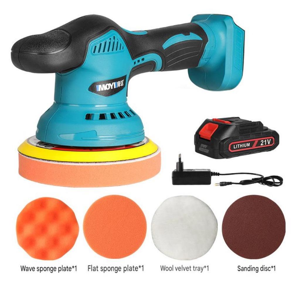 Cordless Lithium-Ion Car Polisher – Polishing, Waxing, Glazing, Cleaning, and Scrubbing Machine – Flat Surface Polisher/Sander 4Pcs