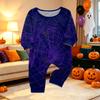 Matching Family Halloween Print Pajama Set Long Sleeve Top and Pants for Parents and Kids