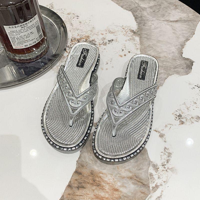 Korean Version of Trendy Flip-flops Casual Girls Versatile Non-slip Toe Cool Slippers 2025 Summer and Autumn New Fashion Internet Celebrities