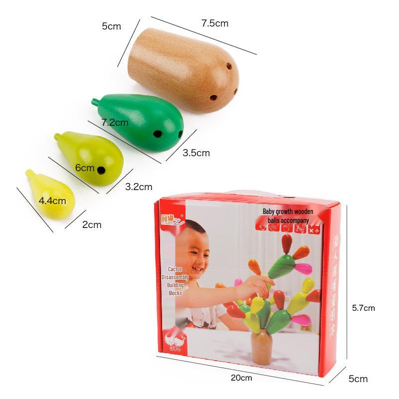 DIY Wooden Cactus Building Blocks: Educational & Multifunctional Stacking Toys for Kids