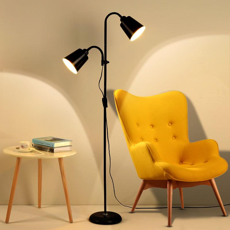 Nordic Modern Double-Head Floor Lamp: Minimalist Luxury for Living Room and Bedroom
