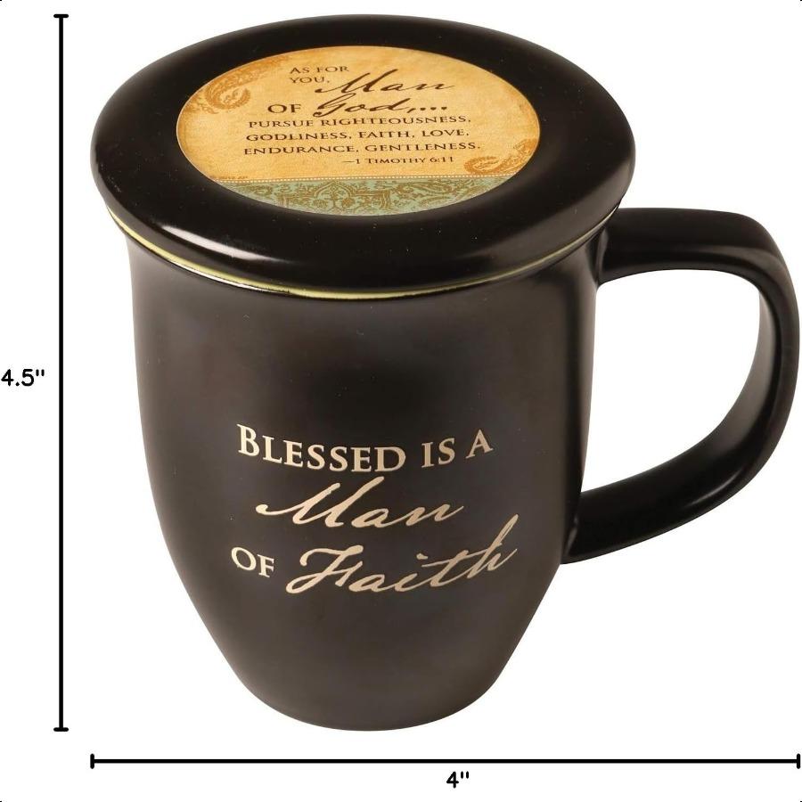 

Керамическая кружка и подставка «Человек веры», набор из 1 штуки, подарок на день рождения, Рождество и День отца для христианских мужчин, 14 унций от Abbey Gift United States