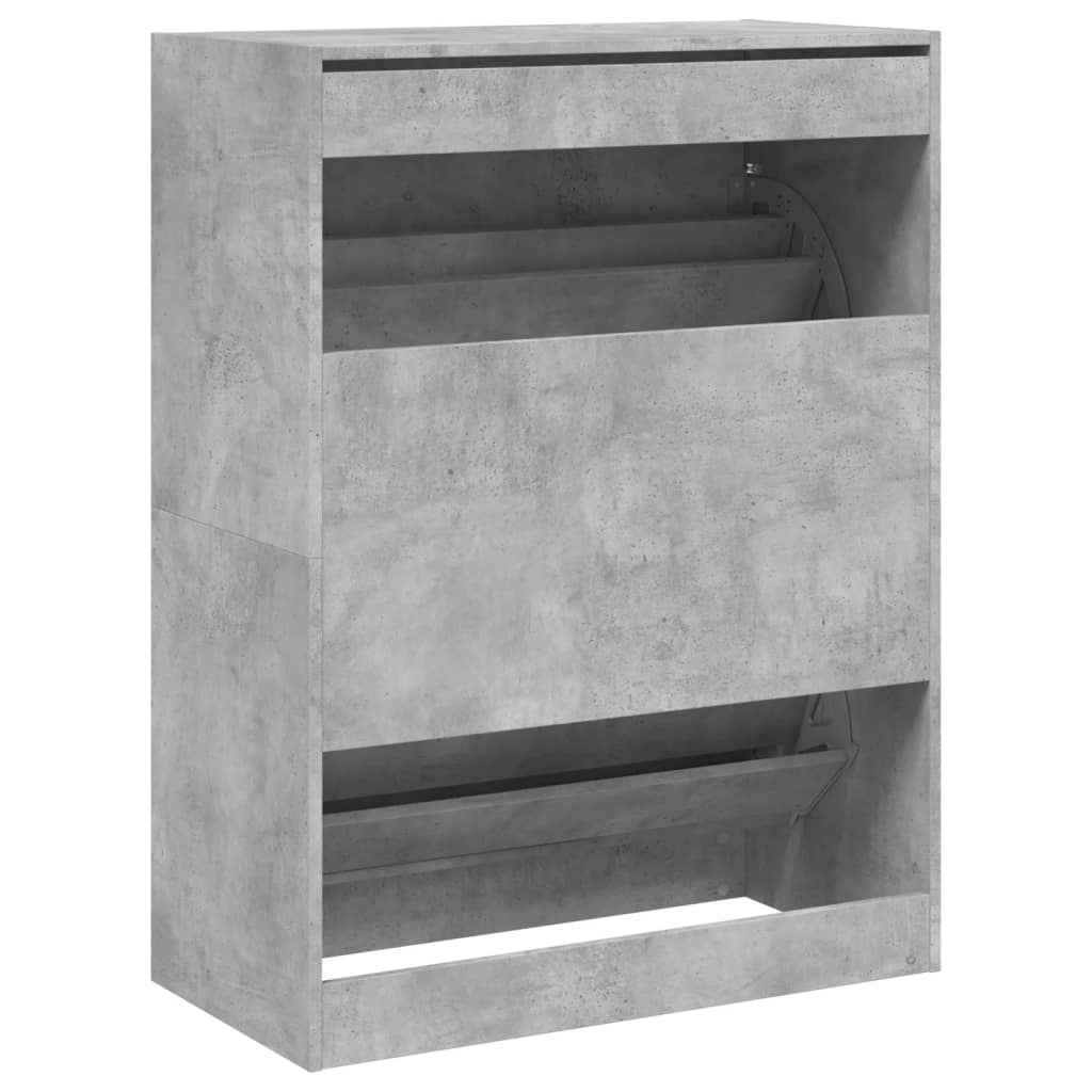 Shoe Cabinet with 2 Doors Concrete Grey 80 X 42 X 108 Cm