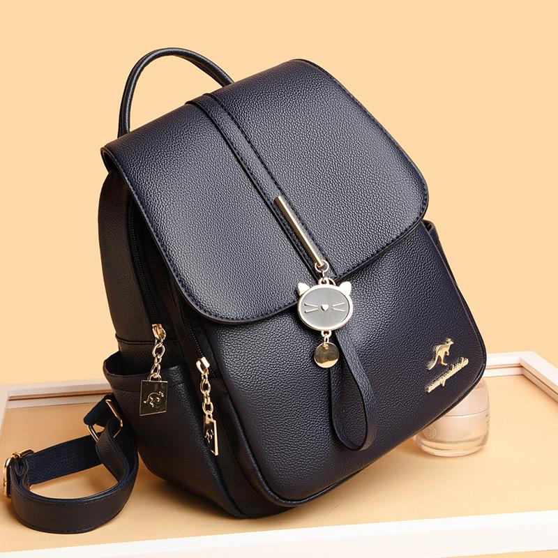 Plecak Modny i Wszechstronny Koreański Codzienny Tornister Teksturowy Prosty i Klimatyczny Modny Plecak dla Kobiet