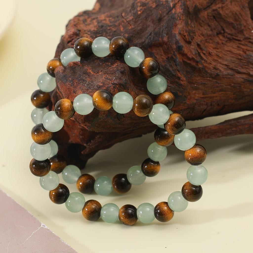 1pcs Unisex Good Luck Beaded Bracelet for Women Men Green Tiger Eye Stone Bracelets Fashion Jewelry Gifts