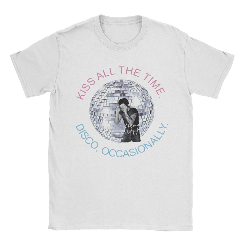 Harry Styles Kiss All The Time Disco Occasionally Mens T Shirt Tee Shirt Short Sleeve Crewneck TShirts 100 Cotton Clothes