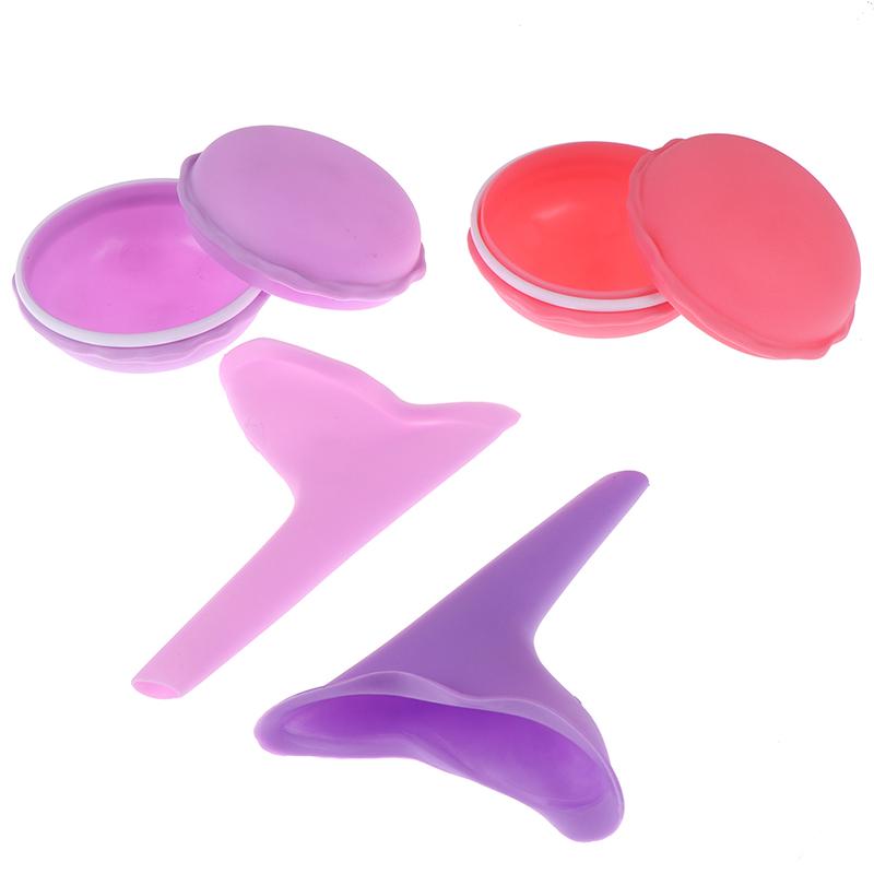 1 set scatola di immagazzinaggio per minzione femminile per orinatoio in silicone da donna all'aperto alzarsi e fare pipì