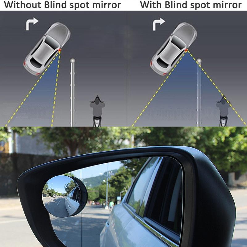 2PC 360 Degree HD Blind Spot Mirror For Car Reverse Frameless Ultrathin Wide Angle Round Convex Rear View Mirror Car Accessories
