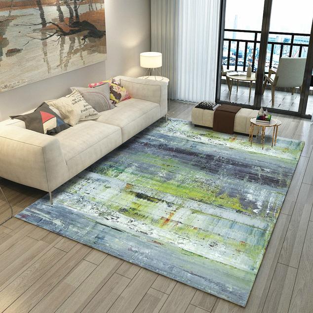 Crystal Velvet Persian Carpet Living Room Sofa Tea Table Non-slip Waterproof Floor Mat Bedroom Decoration