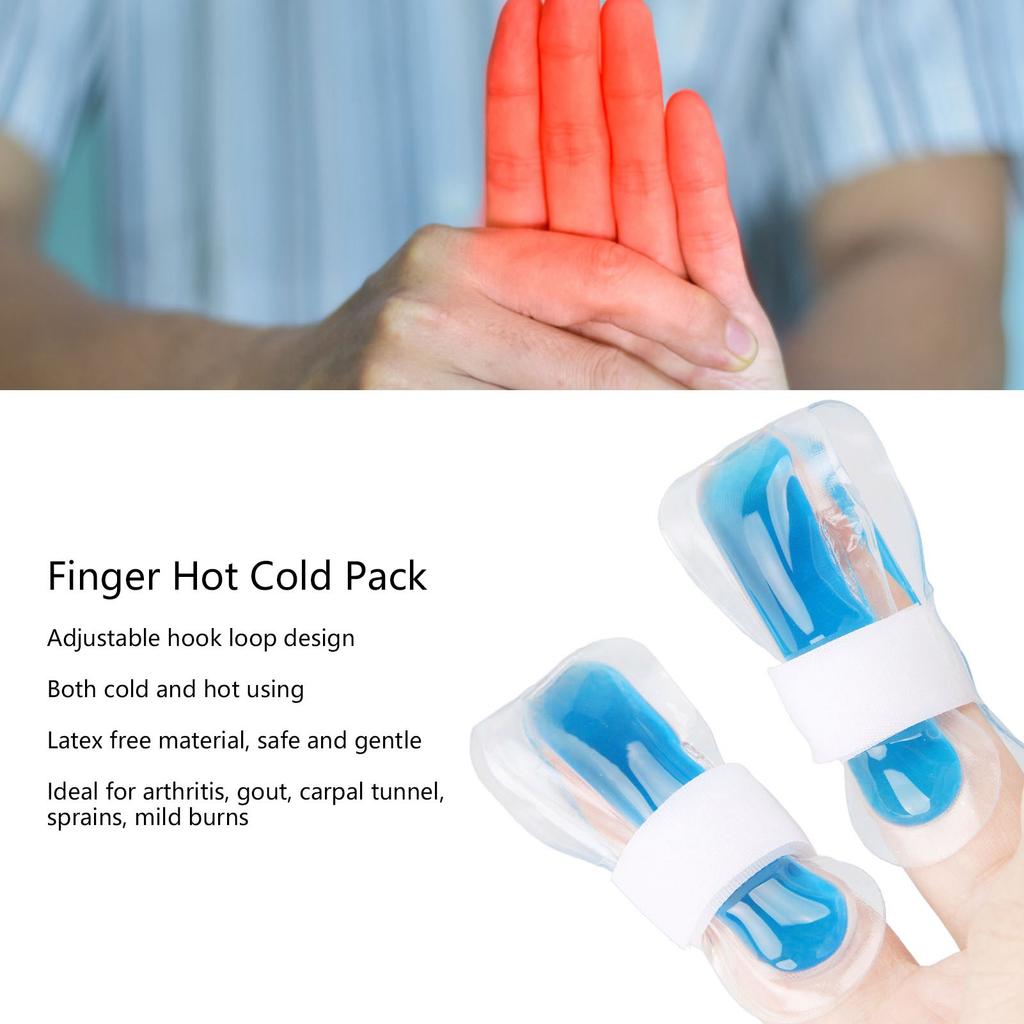 2pcs Finger Hot Cold Pack Quick Cold Reusable Gel Pack for Arthritis Chronic Soreness 8cm