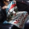 Christmas Cat Card Blanket Soft Throw Blanket For Home Bedroom Bed Sofa Travel Office Solid Christmas Blanket