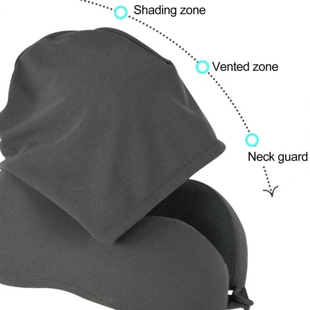 Removable Travel Neck Pillow Washable Cover Car Neck Cushion Hooded Pillow Car Trips