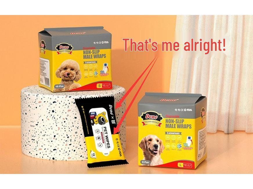 DONO Disposable Male Dog Diapers with Sanitary Napkins, Medium Size Pee Pads