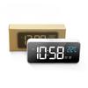 Charging Mirror LED Music Clock Large Word Digital Clock  Alarm Clocks Snooze with Music Adjustable Sound