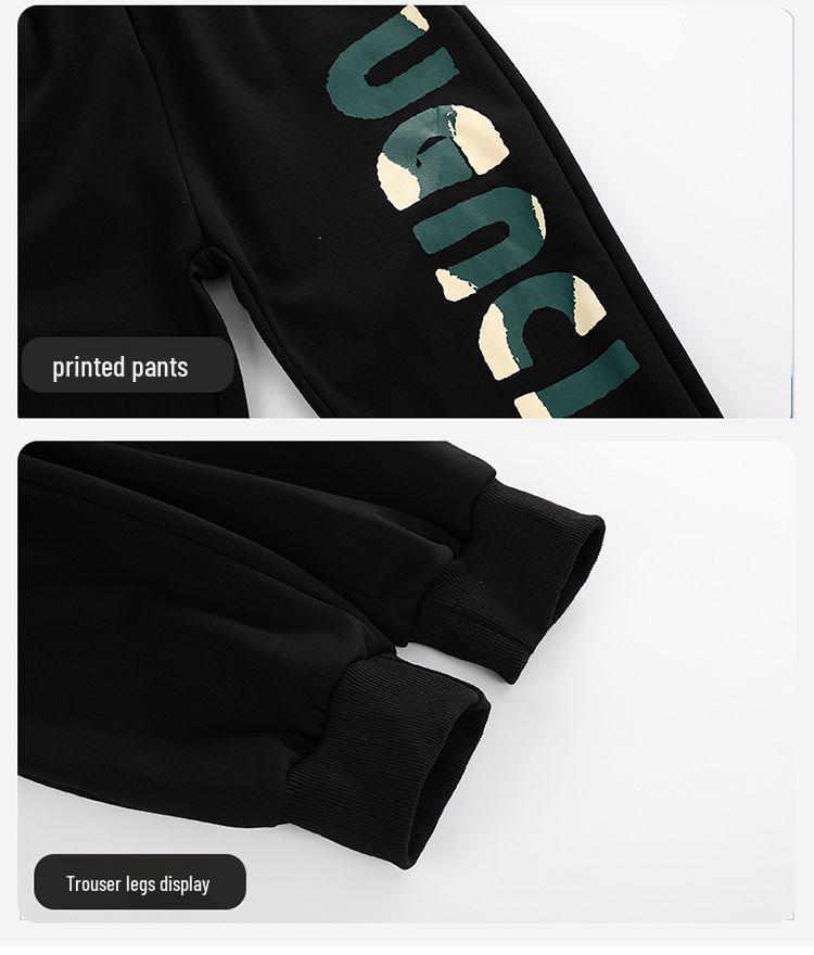 Teen Boy Handsome Hoodie and Sweatpants Set - Junior High Long Sleeve Autumn/Winter Outfit for Big & Tall Boys Age 15