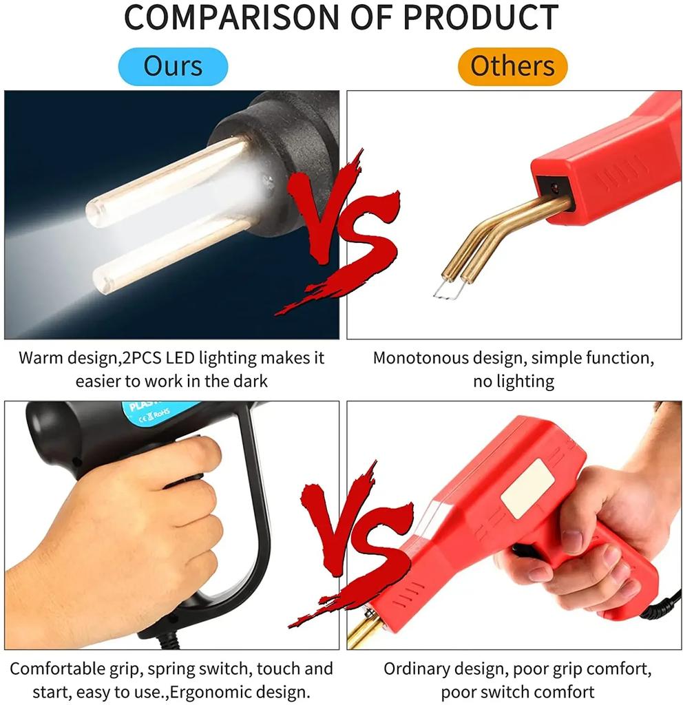 70W Handheld Plastic Welding Machine Hot Stapler Welding Iron, Plastic Stapler PVC Repair Machine Car Bumper Repair Tools