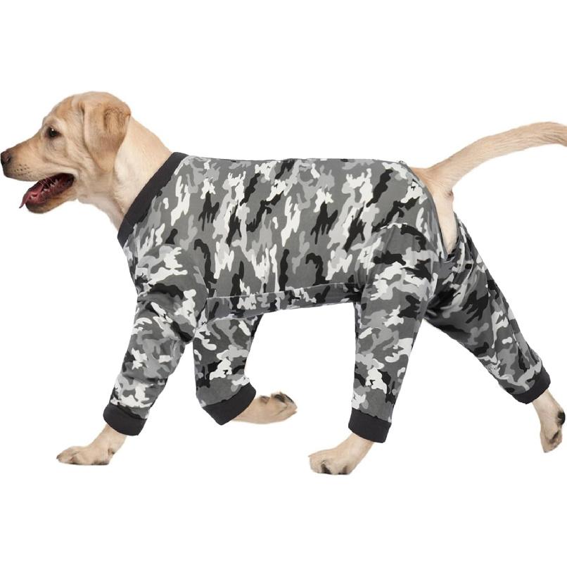 Kuoser Dog Surgery Suit Female Spay, Soft Dog Pajamas, Long Sleeve Puppy Recovery Suit, Pet Clothes Onesie for Surgery, Doggie Neuter Spay Bodysuit