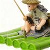 Realistic Fisherman Figurine Miniature Auto-Floating Fish Tank Decorations Resin Handmade Aquarium Decor Betta Tank