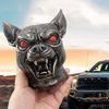 Demon Dog Car Hood Ornament Resin Sculpture with Red Eyes And Fangs Weather-Resistant Automotive Decor for Sedans Trucks Jeeps