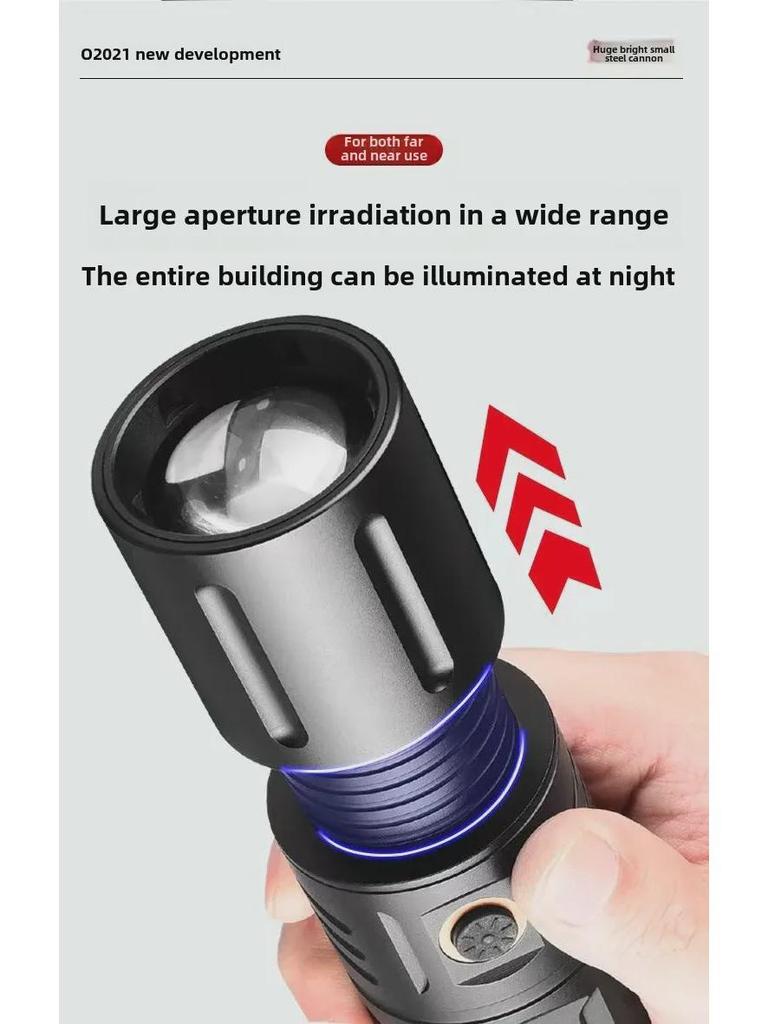 T40 Rechargeable Long-Range Outdoor Flashlight - Ultra-Bright 5000 Lumens LED for High Power, Long-Lasting Performance.