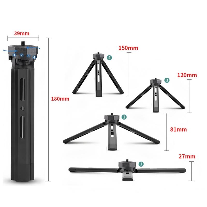Desk Tripod for Camera and Phone Phone Holder Action Camera Adapter Stable Grip Portable Table Tripod Desktop Mount