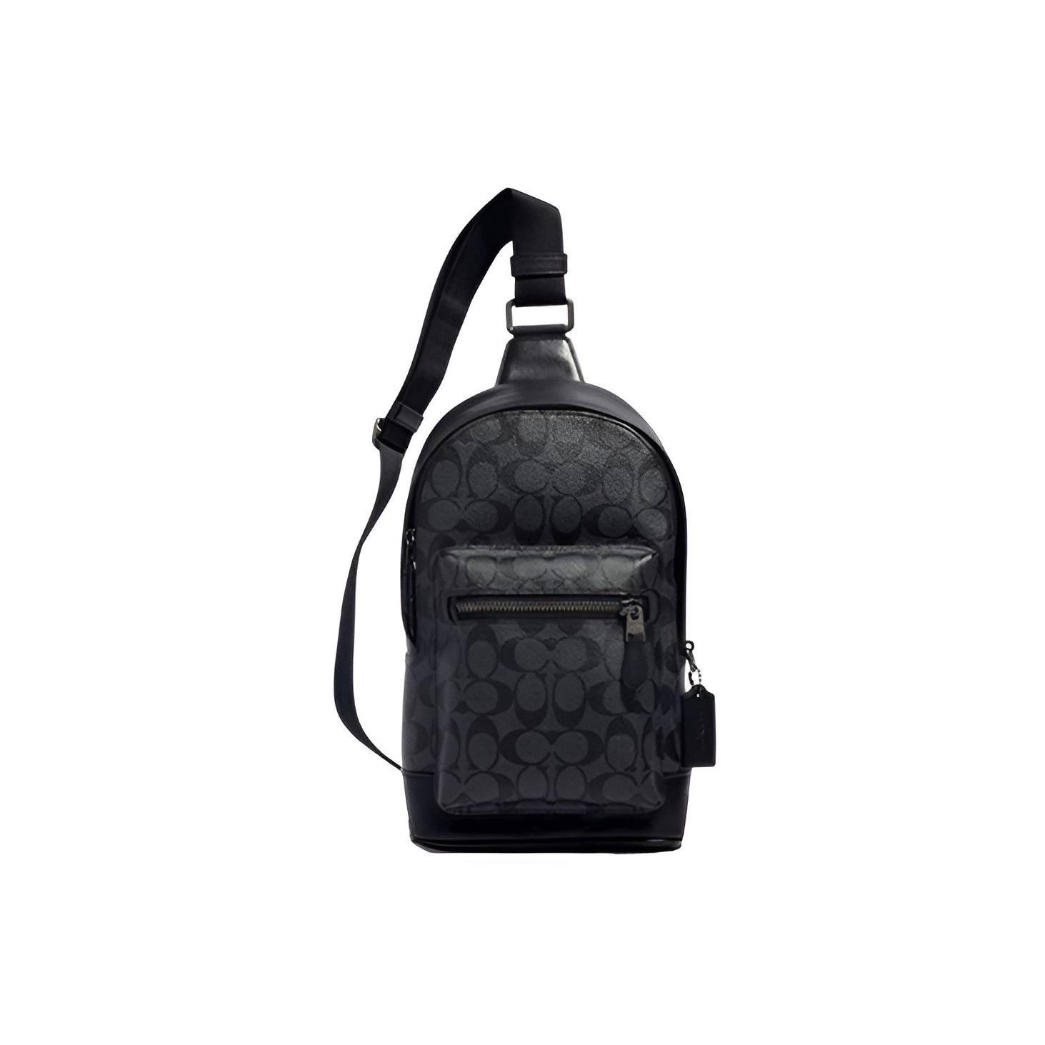

Сумка через плече Coach West 20 з класичним логотипом, багатофункціональною кишенею, покритим полотном та шкірою, чоловіча, чорна 2853-QBAF4 Gift Box Sets (Basic Set+Black Box)