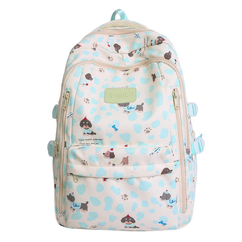 College Style Backpack Puppy Pattern Schoolbag Junior High School Student Book Bag