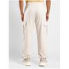 NOBERO Men's Beige Onyx Mid-Waist Straight Fit Cotton Elasticated Joggers with Utility Box Pockets,Beige,Men-M