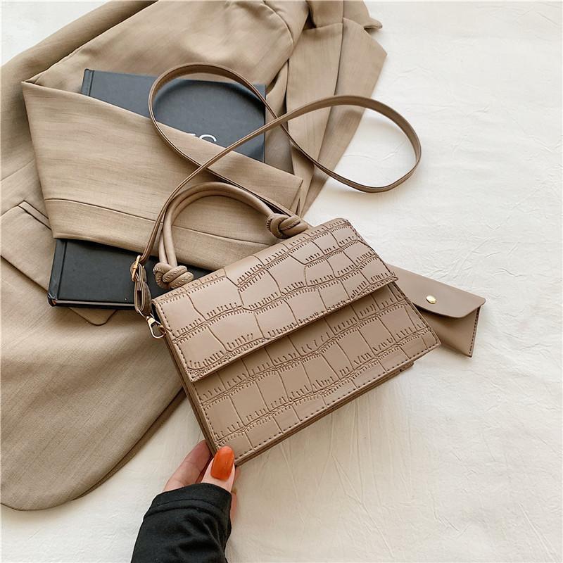 Trendy Small Square Bag Fashionable Korean Style Casual Crossbody Purse In Black And White