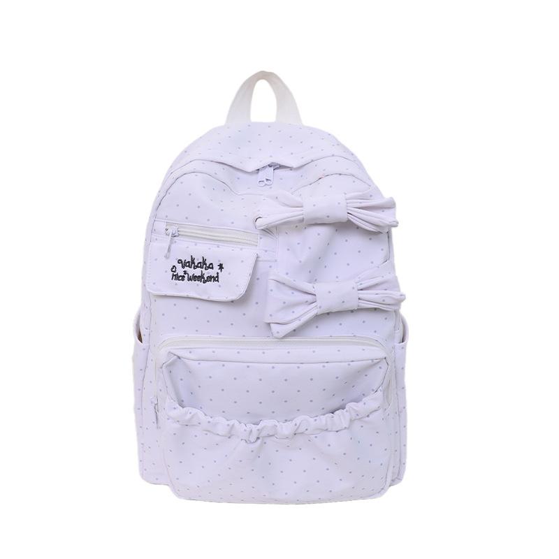 Schulrucksack Kirschblüte Milchiger Nebel Schleife Rucksack Koreanisches Mädchen Studentin Party Vielseitig Campus Pendler Reise Kosmetiktasche