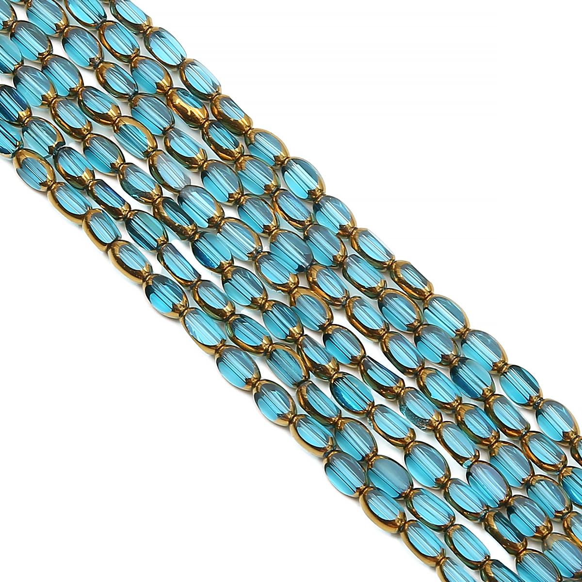 

25-50 шт. хрустальные стеклянные бусины с золотой каймой, свободные бусины-разделители для изготовления браслетов, ожерелья, ювелирных изделий своими руками 4x6mm 50pcs